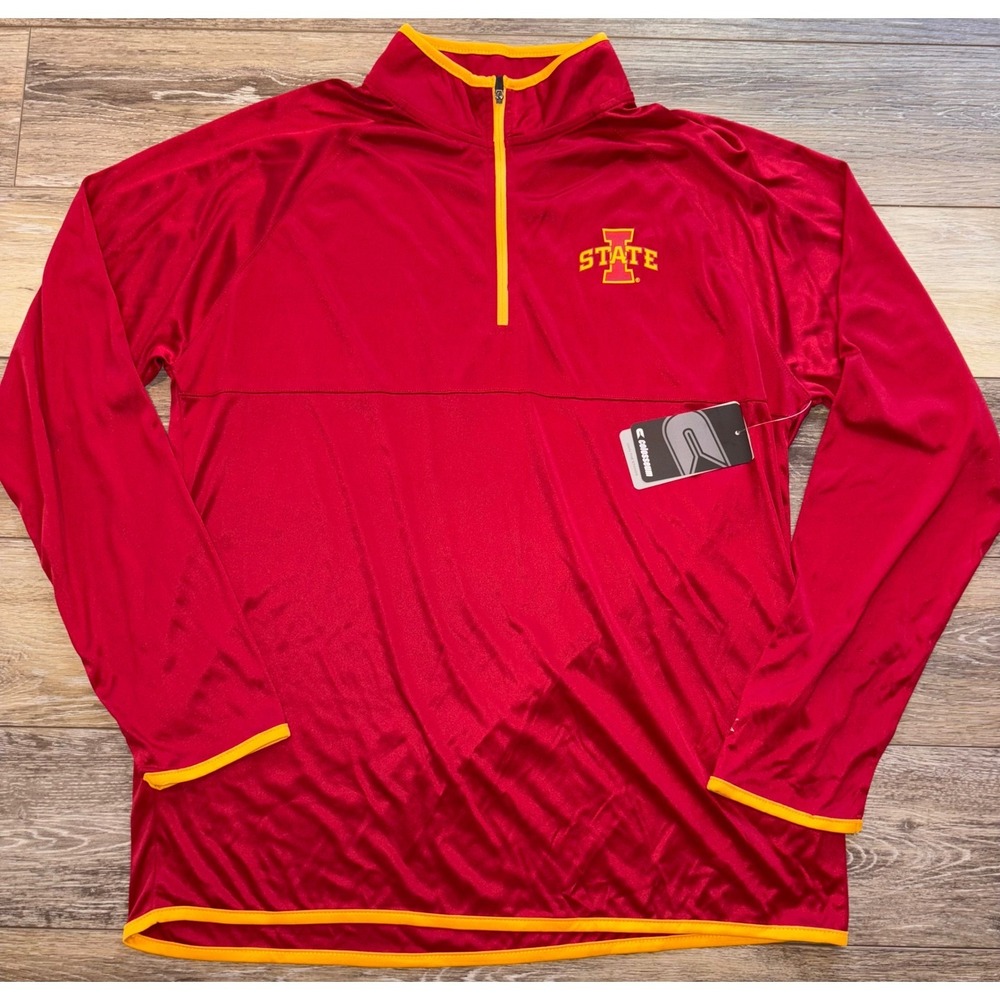 NWT Men's Iowa State Cyclones Colosseum 1/4 Zip Pullover - Medium - Red